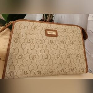 Dior Honeycomb Canvas Clutch Bag. Dior Classic In Great Preloved Condition.